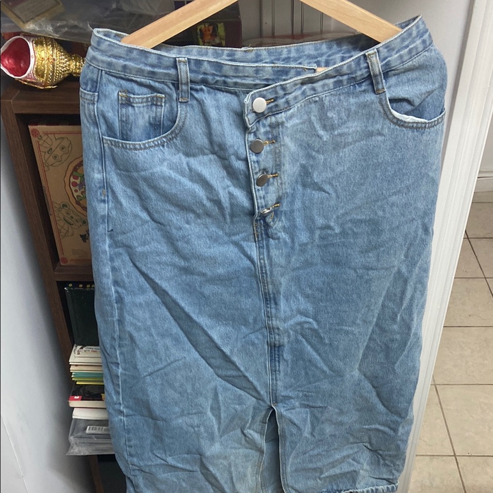 Dazy Women's Blue Denim Jeans Skirt